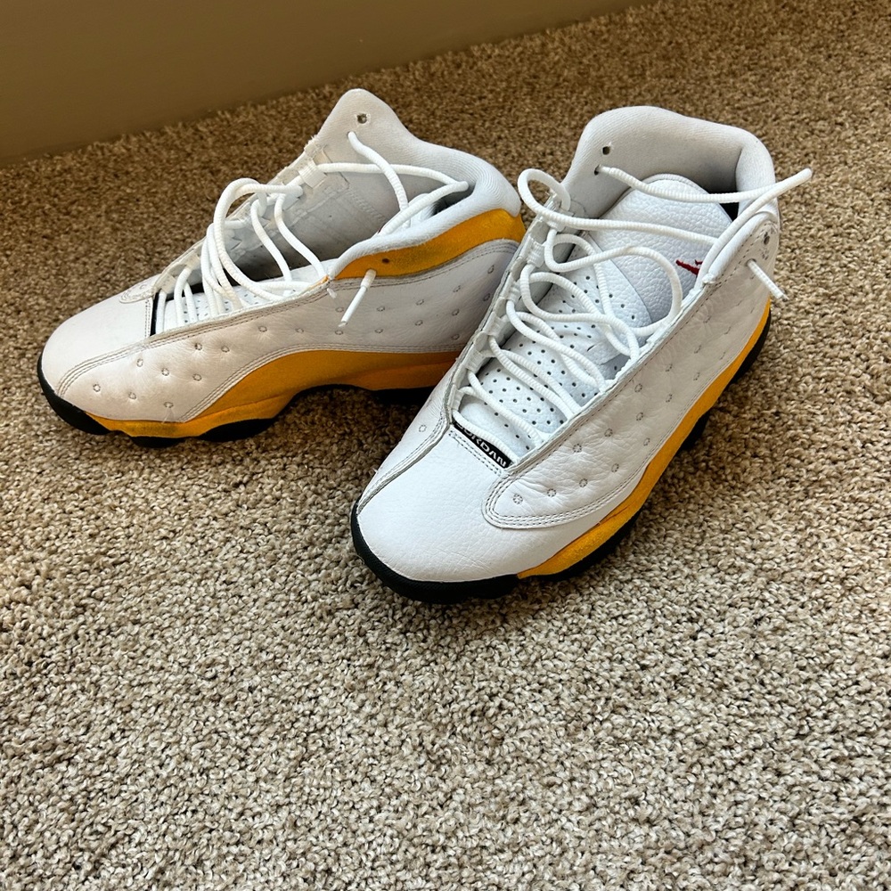 Black and yellow Jordans worn a few times